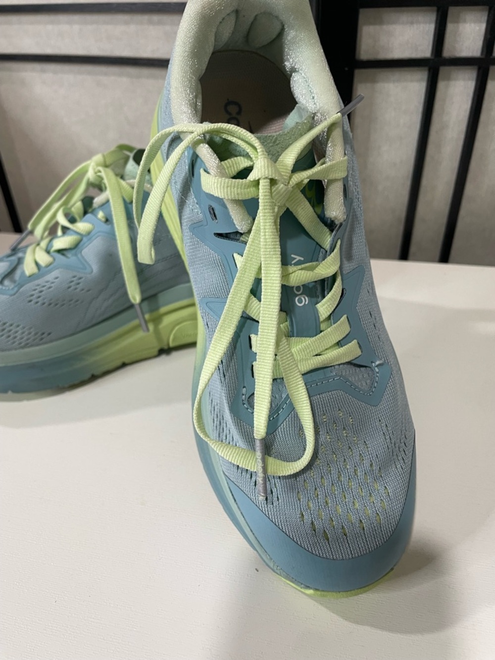 Gravity Defyer Women's GDEFY Lauff Athletic Shoes - Light Blue & Lime - Picture 7 of 9